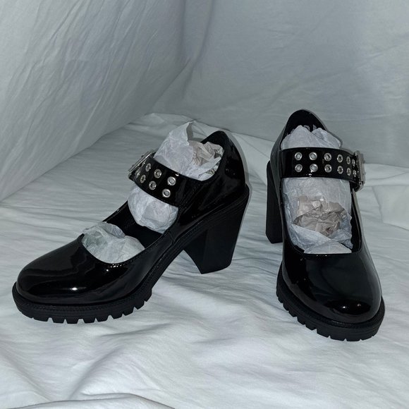 torrid Shoes - Women's Shoes, Size 9, 3-inch heel, Mary Jane Lug Heel, Faux Leather Black (WW)